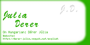 julia derer business card